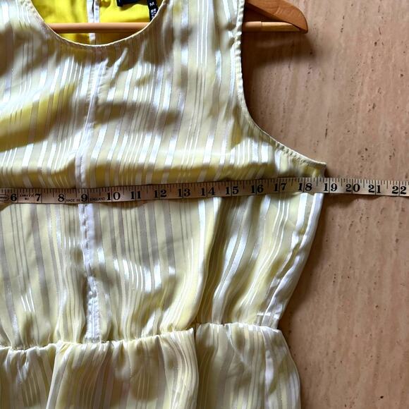 Robert Rodriguez Yellow and Cream Sleeveless Peplum Blouse Women's Medium - Picture 8 of 8